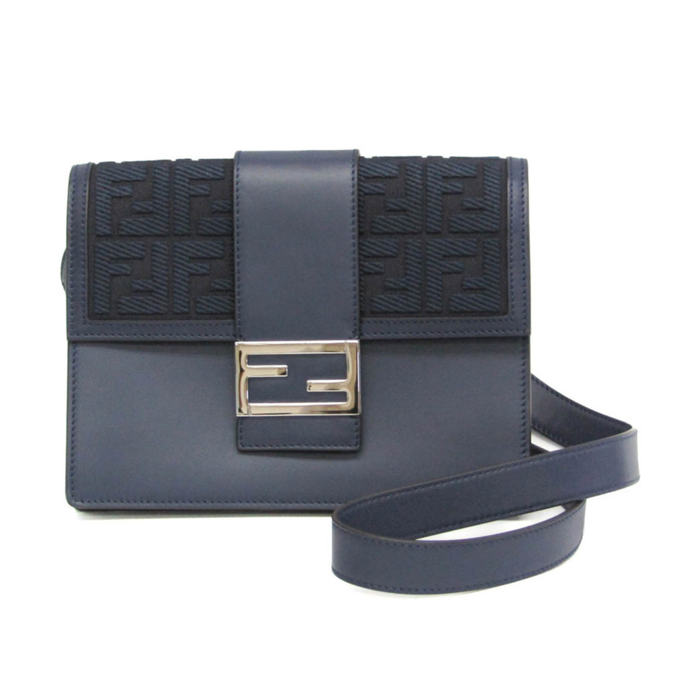 FENDI Blue Leather Shoulder Bag